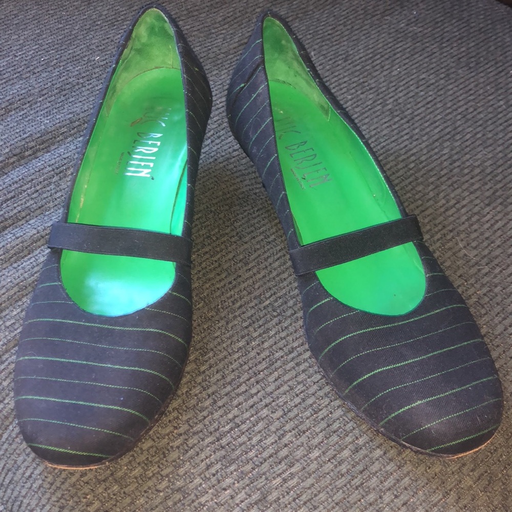 Luc Berjen• Kitten Heeled Pinstriped Loafers